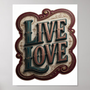 Snappy Teal LIVE LOVE Aangepast ontwerp Poster