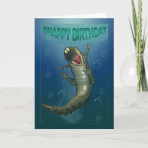 Snappy Verjaardag Happy Crocodile Onderwater Uitzi Kaart