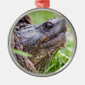Snapschildpad Metalen Ornament (Voorkant)