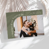 Snapshot Happiest Day Sage Green Wedding Photo Bedankkaart