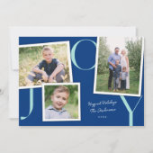 Snapshot Modern JOY Holiday 3-fotokaart Feestdagenkaart (Voorkant)