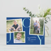 Snapshot Modern JOY Holiday 3-fotokaart Feestdagenkaart (Staand voorkant)