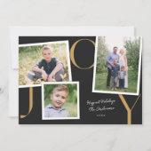  Snapshot Modern JOY Holiday 3-fotokaart Feestdagenkaart (Voorkant)