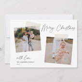 Snapshot | Prettig Kerstfeest Twee Foto Feestdagenkaart (Voorkant)