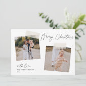 Snapshot | Prettig Kerstfeest Twee Foto Feestdagenkaart (Staand voorkant)