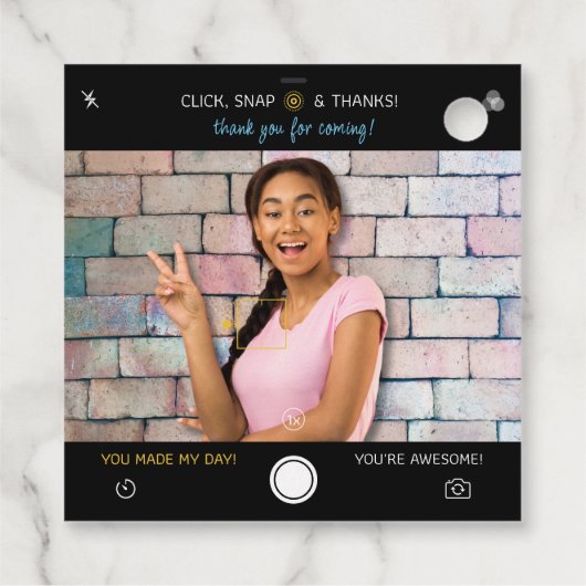 Snapshot Verjaardagsfoto Dank u voor Labels (Achterkant)