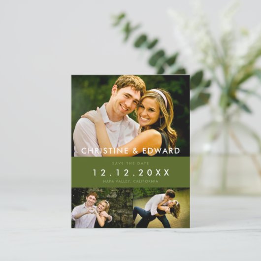 Snapshots Wedding Save the Date Card (Staand voorkant)