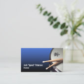 Snare Drum Blue Drummer Musician Visitekaartje (Staand voorkant)