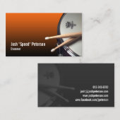 Snare Drum Oranje Drummer Muzikant Visitekaartje (Voorkant / Achterkant)