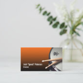 Snare Drum Oranje Drummer Muzikant Visitekaartje (Staand voorkant)