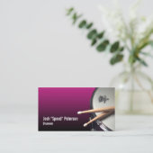 Snare Drum Paarse Drummer Muzikant Visitekaartje (Staand voorkant)