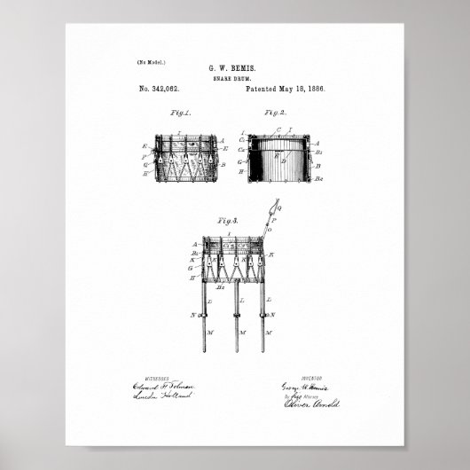 Snare drum-patent poster (Voorkant)