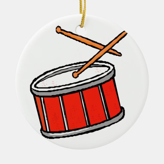 Snare Drum Red Keramisch Ornament (Voorkant)