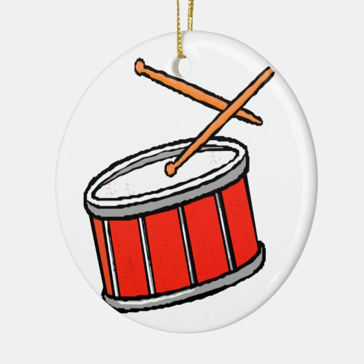 Snare Drum Red Keramisch Ornament (Links)