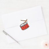Snare Drum Red Ronde Sticker (Envelop)
