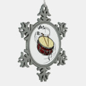 Snare Drum Tin Sneeuwvlok Ornament (Links)