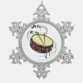 Snare Drum Tin Sneeuwvlok Ornament (Voorkant)