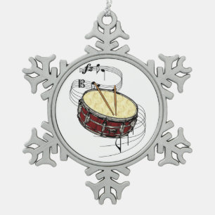 Snare Drum Tin Sneeuwvlok Ornament