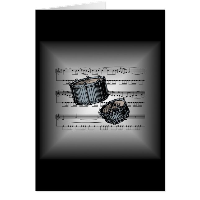Snare Drums ~ 3-D vel Music ~ Silver & Black (Voorkant)