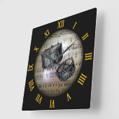 Snare Drums ~ Achtergrond "The Musical Planet" * ~ Vierkante Klok (Hoek)