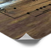 Snare Drums ~ Blad op achtergrond van hout Poster (Hoek)
