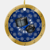 Snare drums ~ Silver ~ Blue ~ Gold ~ Kerstmis ~ Keramisch Ornament (Achterkant)