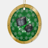 Snare drums ~ Silver ~ Green ~ Gold ~ Kerstmis Keramisch Ornament (Links)