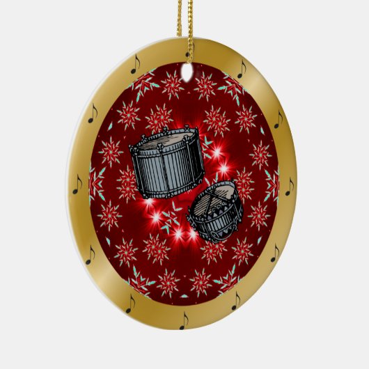 Snare drums ~ Silver ~ Red~ Kerst~ Keramisch Ornament (Rechts)