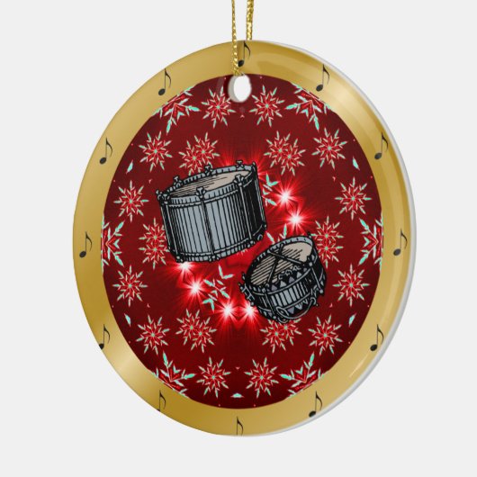 Snare drums ~ Silver ~ Red~ Kerst~ Keramisch Ornament (Links)