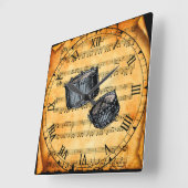 Snare Drums ~  vel Music-achtergrond ~ Vierkante Klok (Hoek)