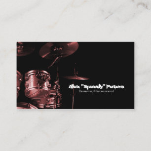 Snare en Tom Red Drummer Visitekaartje