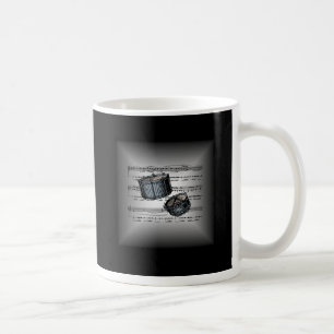 Snare rum ~ 3-D-vel muziek ~ Silver en Black Back Koffiemok