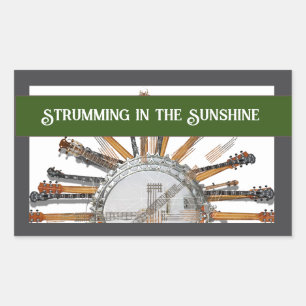 SNAREN VAN DE GUITAR IN DE ZON RECHTHOEKIGE STICKER