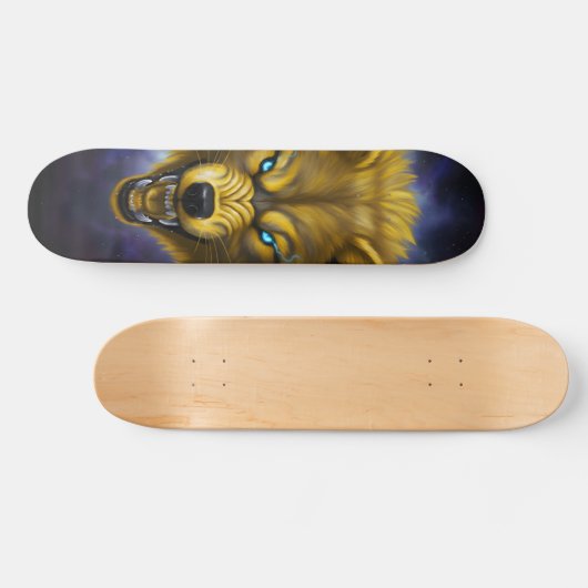 Snaring yellow wolf Skateboard (Horizontaal)