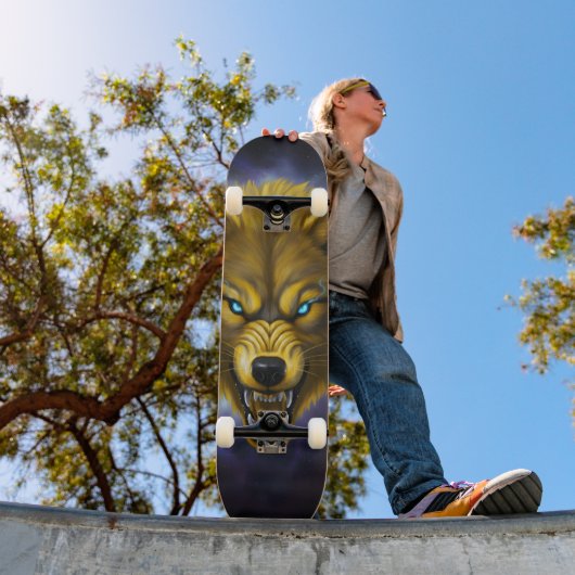 Snaring yellow wolf Skateboard (Buiten 1)