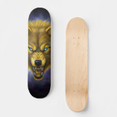 Snaring yellow wolf Skateboard (Voorkant)