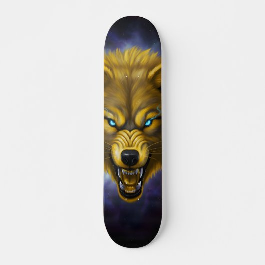 Snaring yellow wolf Skateboard (Voorkant)