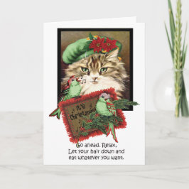 Snarkalische kerstkaart eet alles wat je wilt feestdagen kaart