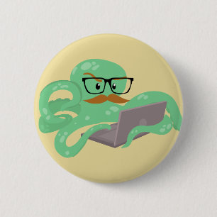 Snarktopus Internet Octopus Ronde Button 5,7 Cm