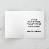 Snarky 46ste verjaardag kaart (Binnen)
