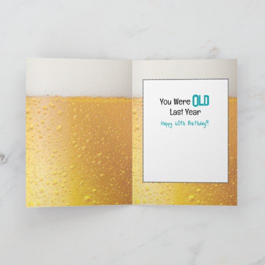 Snarky 60ste verjaardag Mannelijke Cartoon Beer Ol Kaart (Binnen)