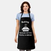 Snarky Baking & Hitting Schort - Funny Chef Therap (Gedragen)