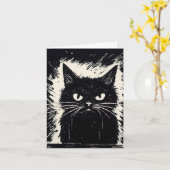 Snarky Cat BLAH BLAH Wenskaart Kaart (Gele Bloem)