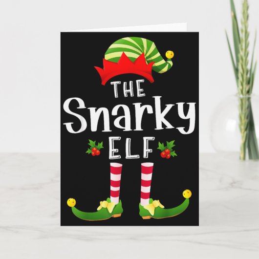 Snarky Christmas Elf Matching Pajama X-mas Party  Kaart (Voorkant)