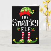 Snarky Christmas Elf Matching Pajama X-mas Party  Kaart (Gele Bloem)