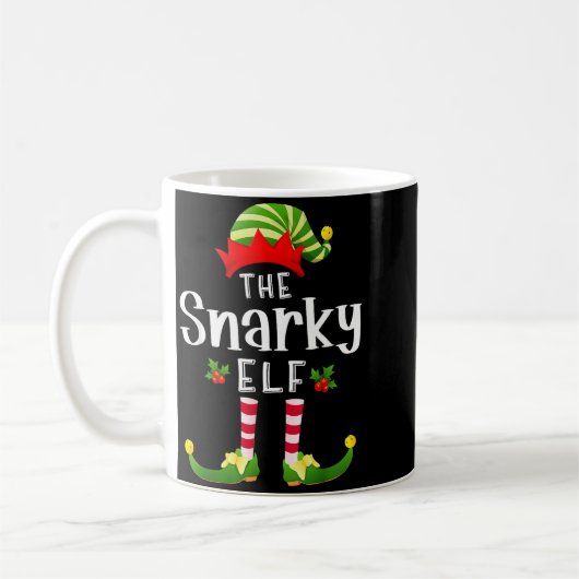 Snarky Christmas Elf Matching Pajama X-mas Party  Koffiemok (Links)