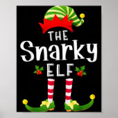 Snarky Christmas Elf Matching Pajama X-mas Party Poster (Voorkant)
