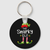 Snarky Christmas Elf Matching Pajama X-mas Party Sleutelhanger (Voorkant)