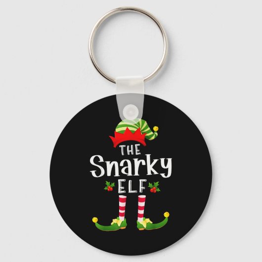 Snarky Christmas Elf Matching Pajama X-mas Party Sleutelhanger (Voorkant)