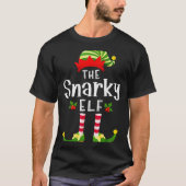 Snarky Christmas Elf Matching Pajama X-mas Party T-shirt (Voorkant)